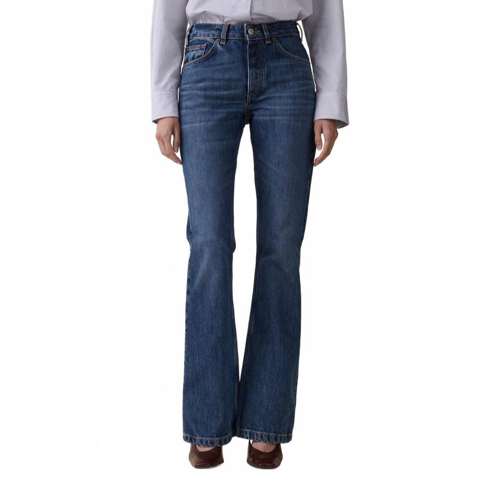 NEW JEANERICA moda mid rise slim flared jean in fresco blue - Picture 1 of 4